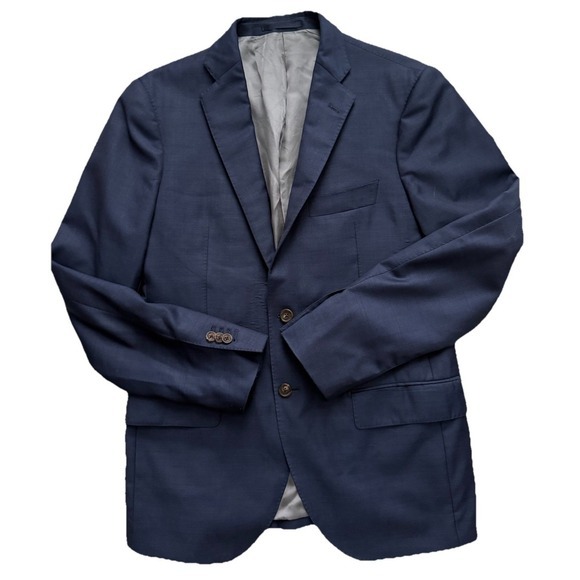 Proper Cloth Other - Proper Cloth Mens Navy Blue Wool Sharkskin Perennial Custom Fit‎ Blazer Jacket